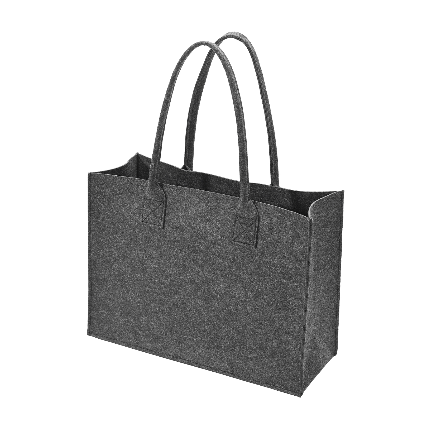 Ruilicase Large Felt Tote Reusable Bag for Shopping/Groceries/Picnic/Travel/Daily Storage/Travel - Grey (15.3"x 11.3"x5.5")